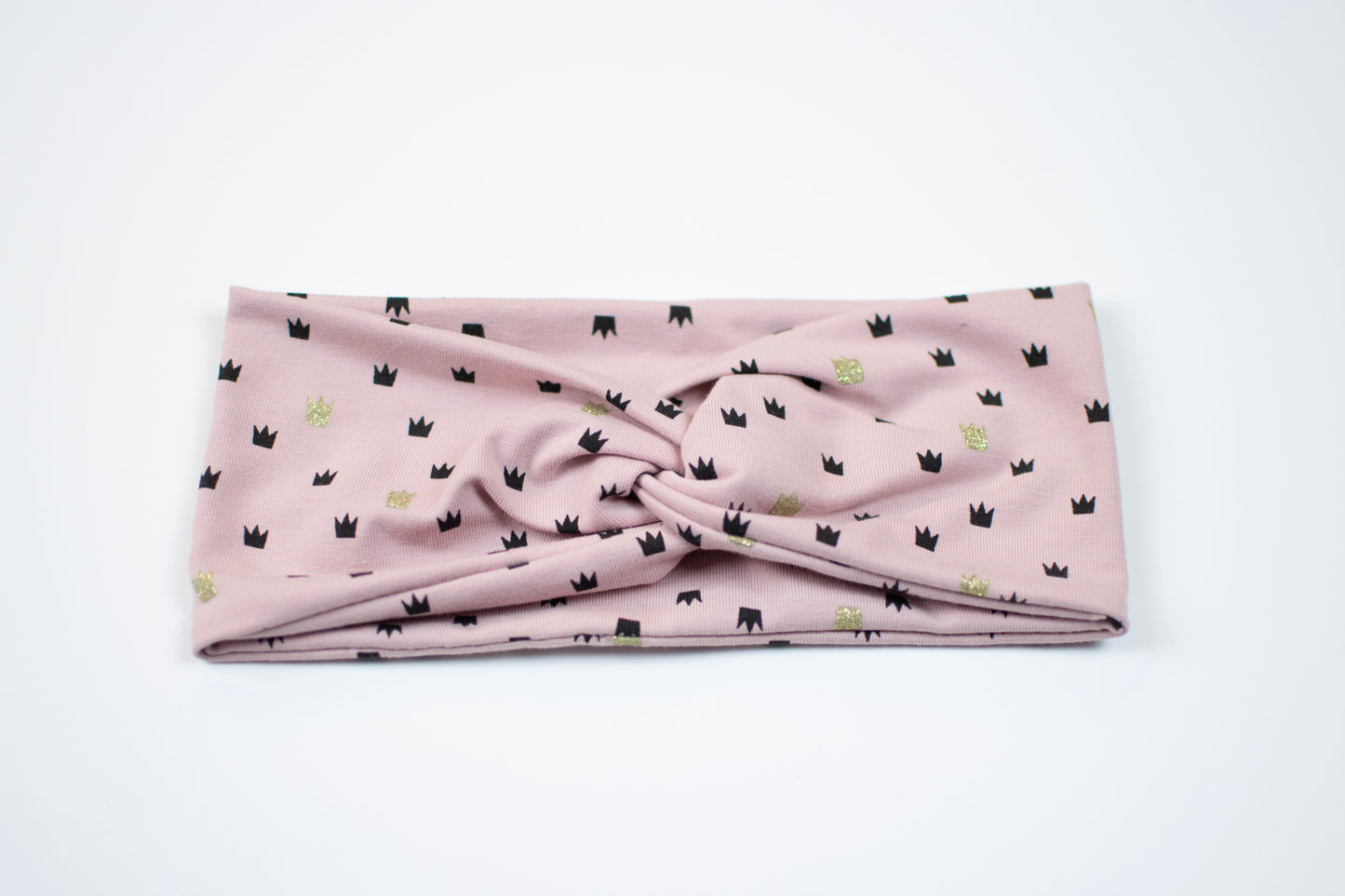 Stirnband Print | rosa mit Kronen