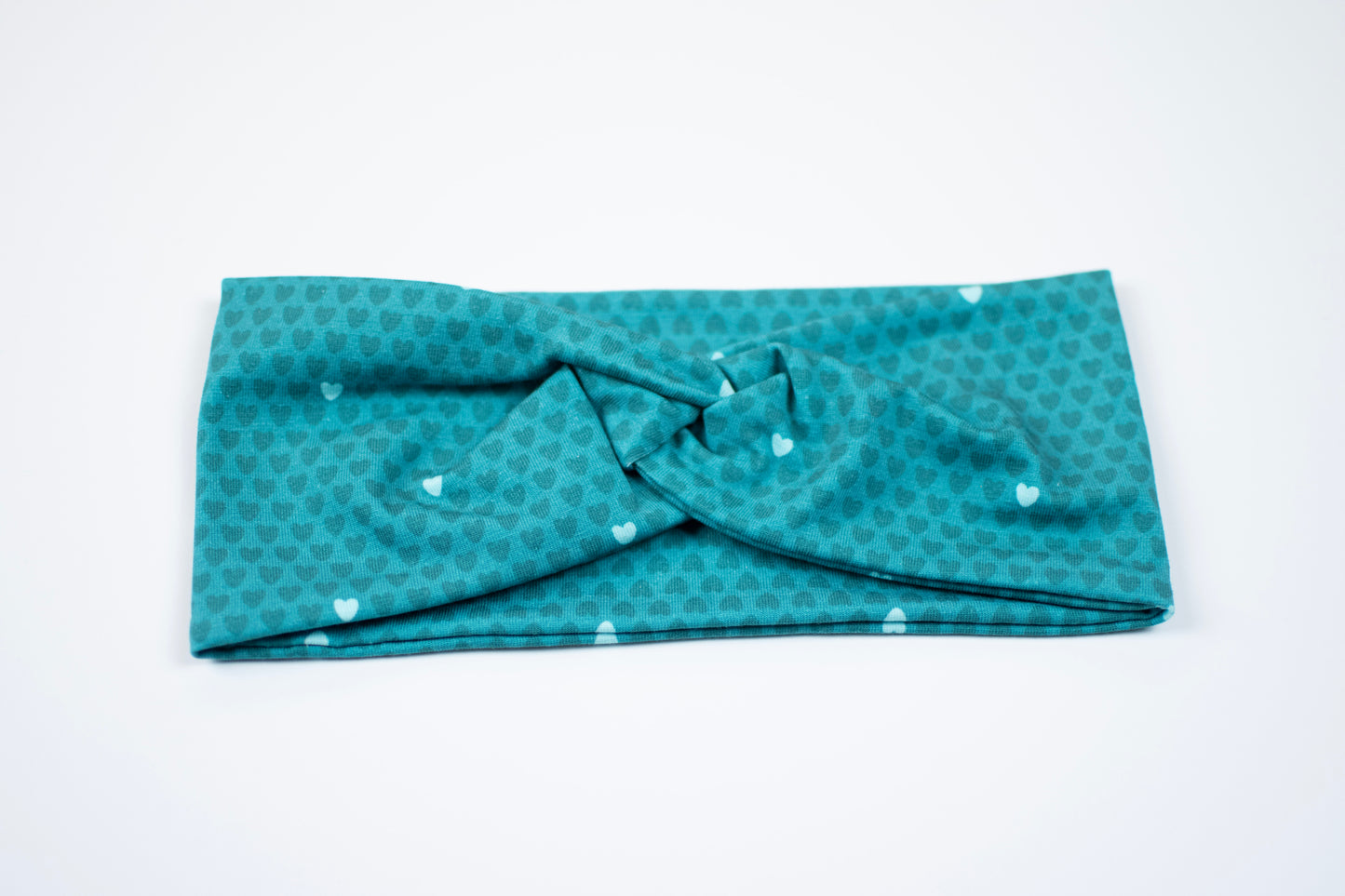 Stirnband Print | petrol mit Herzen