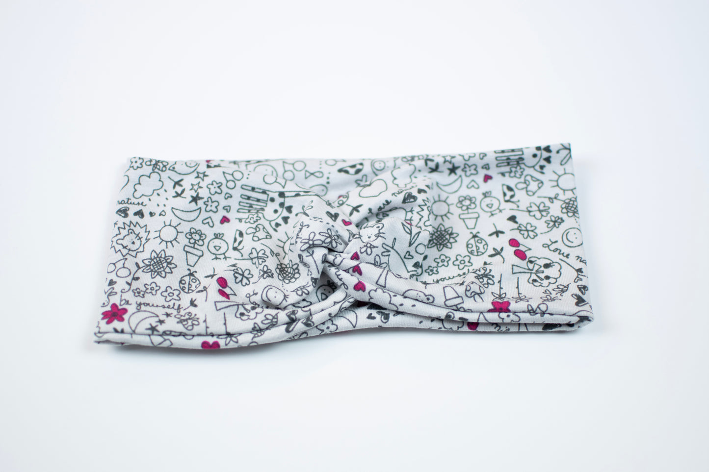 Stirnband Print | grau mit Zeichnung