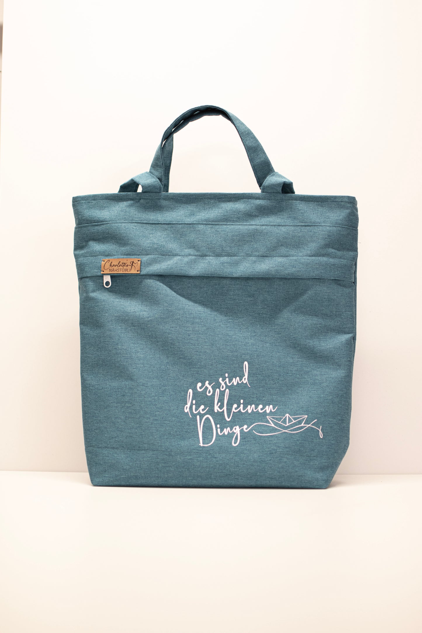 3in1-Tasche mit Taschenstoff | petrol mit meliertem Petrol