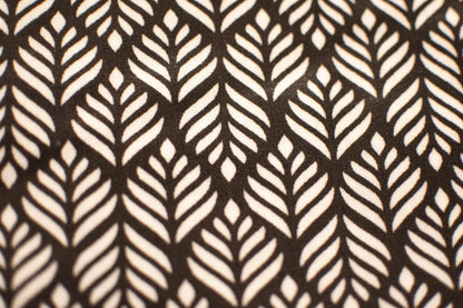 3in1-Tasche mit Taschenstoff | rostbraun mit schwarzen Blätter